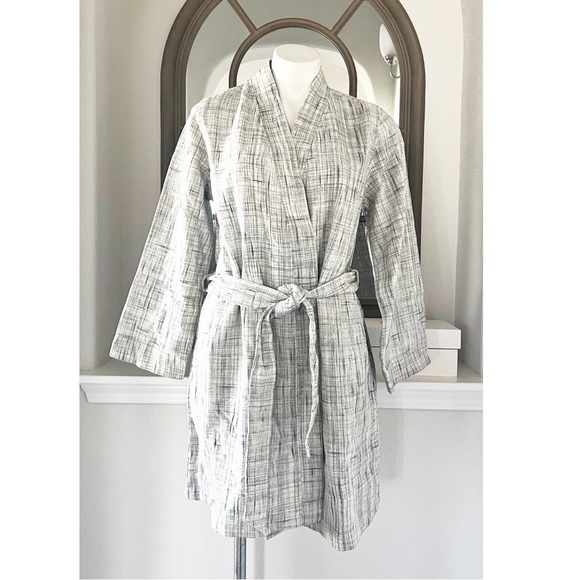 Hudson Park Collection Strié Print Waffle Bathrobe, Size L/XL New w/Tag - Picture 2 of 7